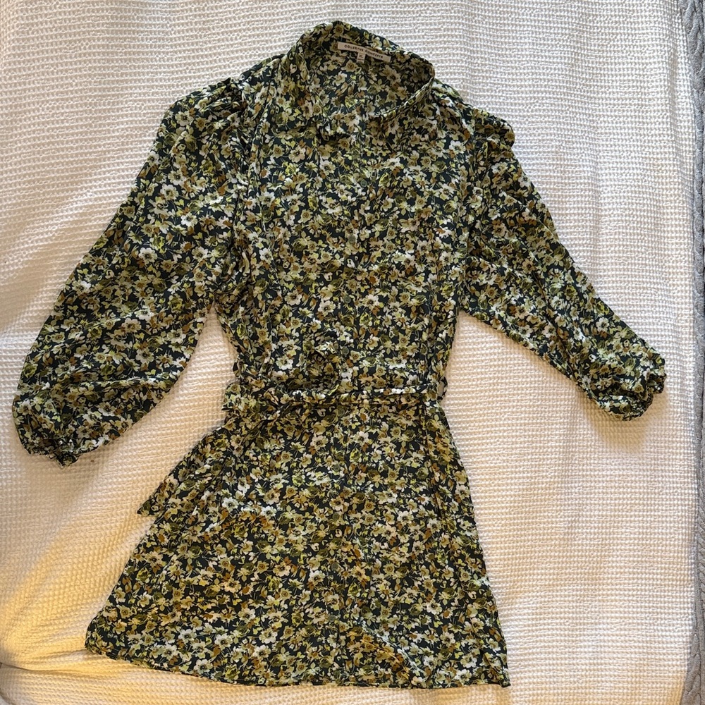 Vici Collection Green Floral Long Sleeve Dress